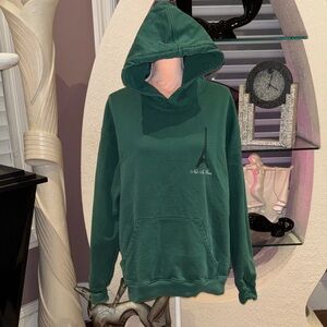 Forest Green Eiffel Tower Hoodie - Women